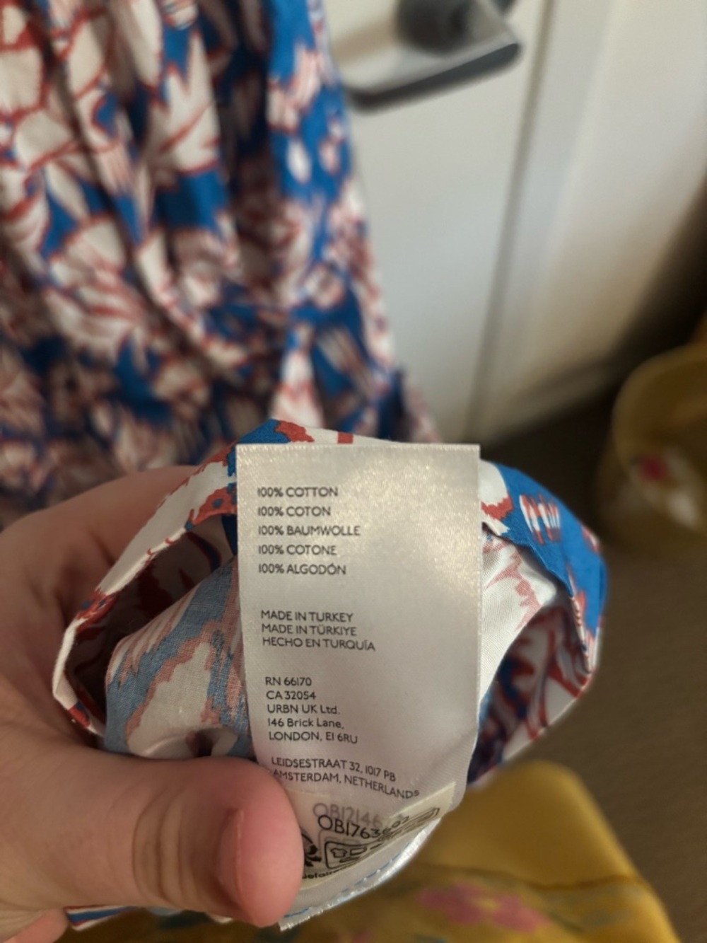 Anthropologie Maeve Blue Printed Flutter-Sleeve Babydoll Dress, Floral, Large - Picture 6 of 9